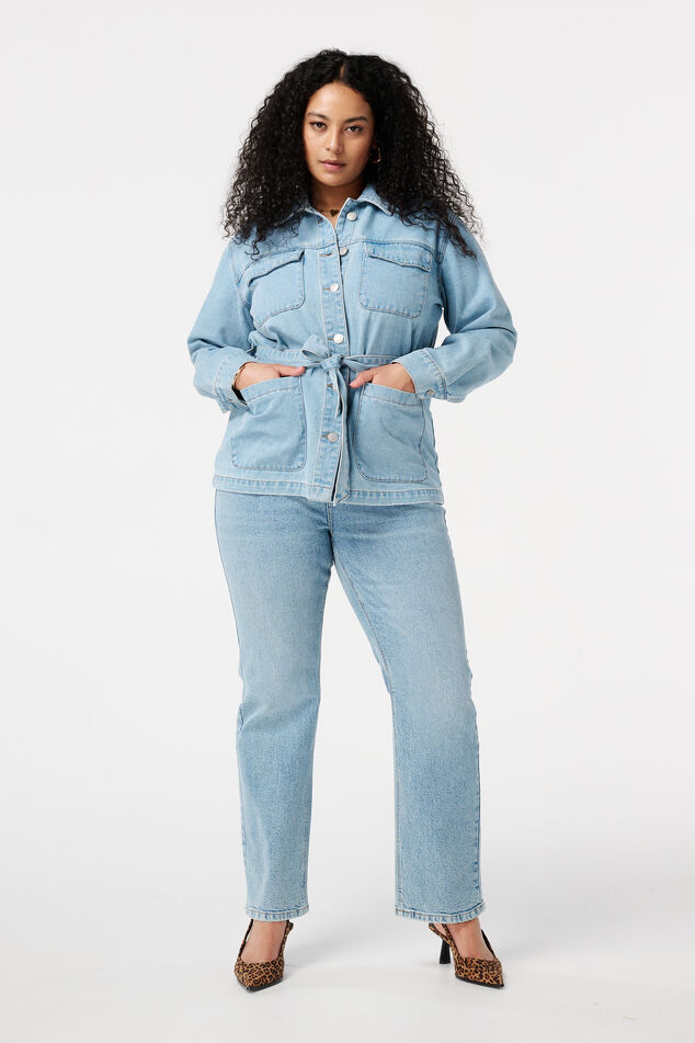 Veste en jean avec ceinture image number 5