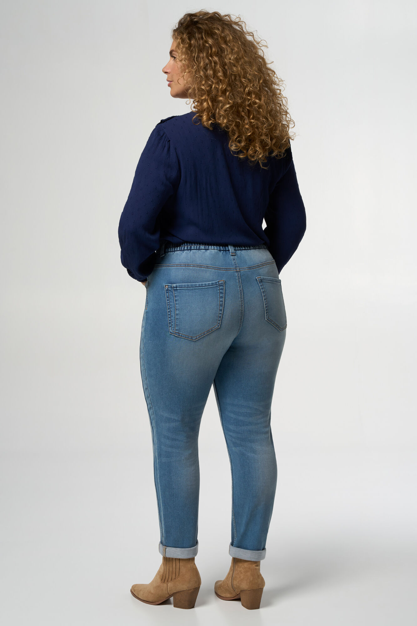 Denim jogger broek image number 3
