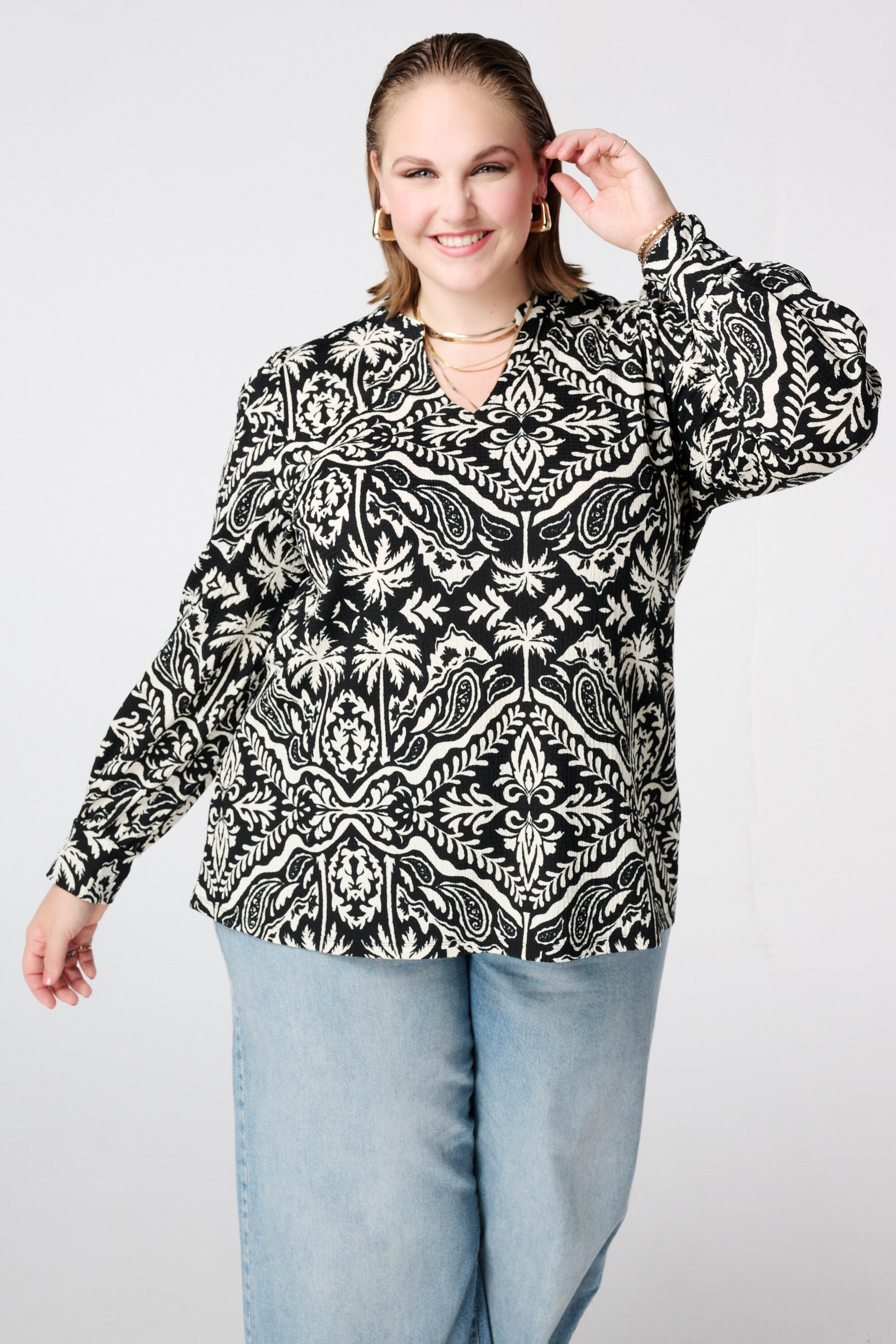 Top met sierlijke print 