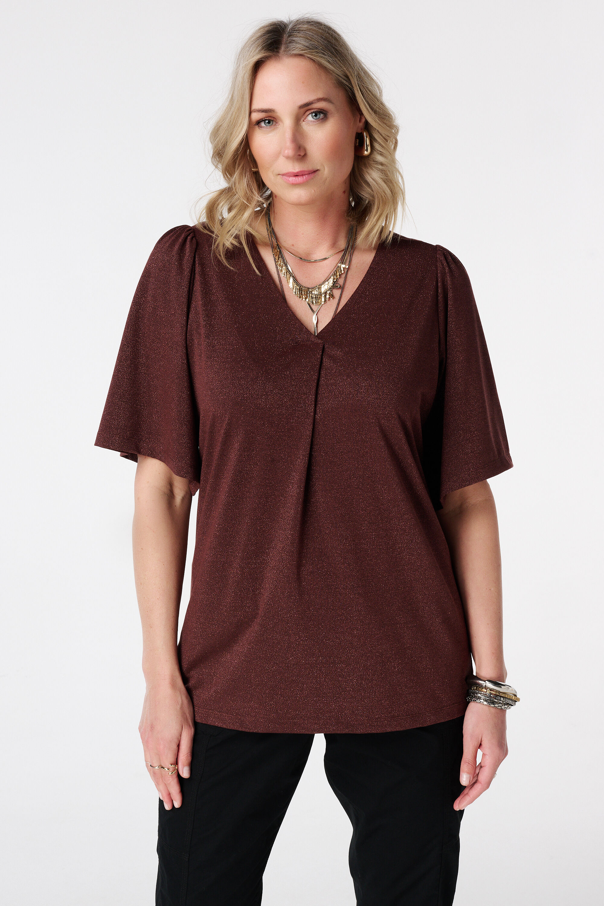 Top met vlindermouwen