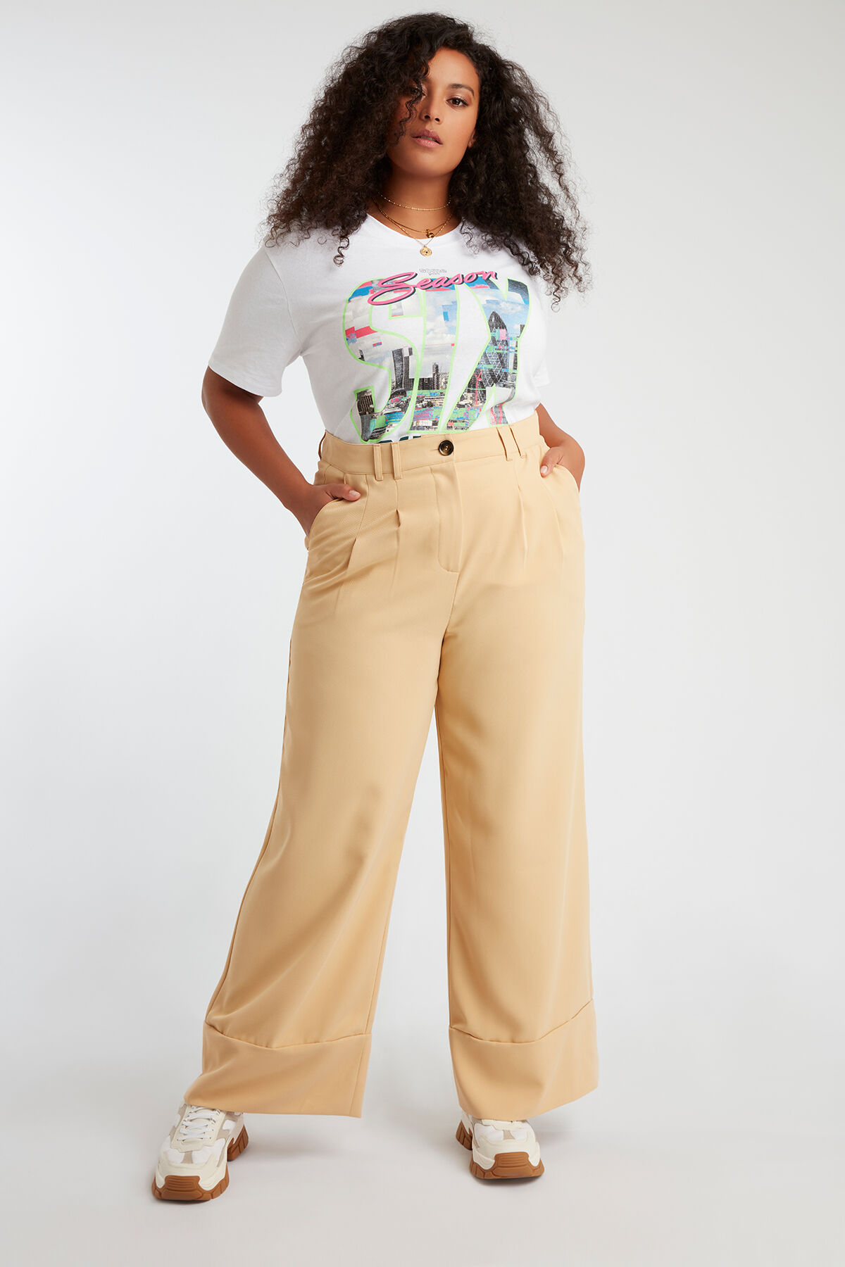 Pantalon large pliss&eacute; image number 3