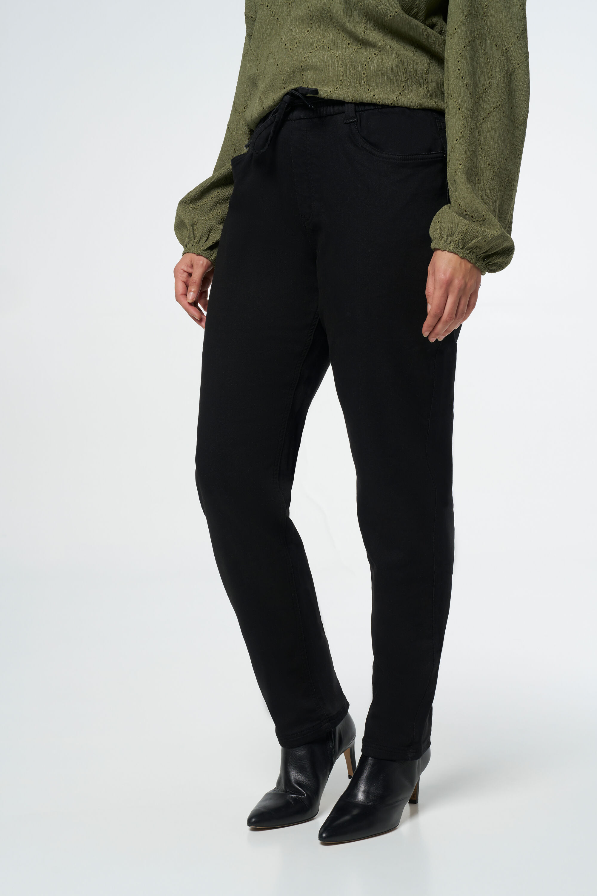 Denim jogger broek image number 4