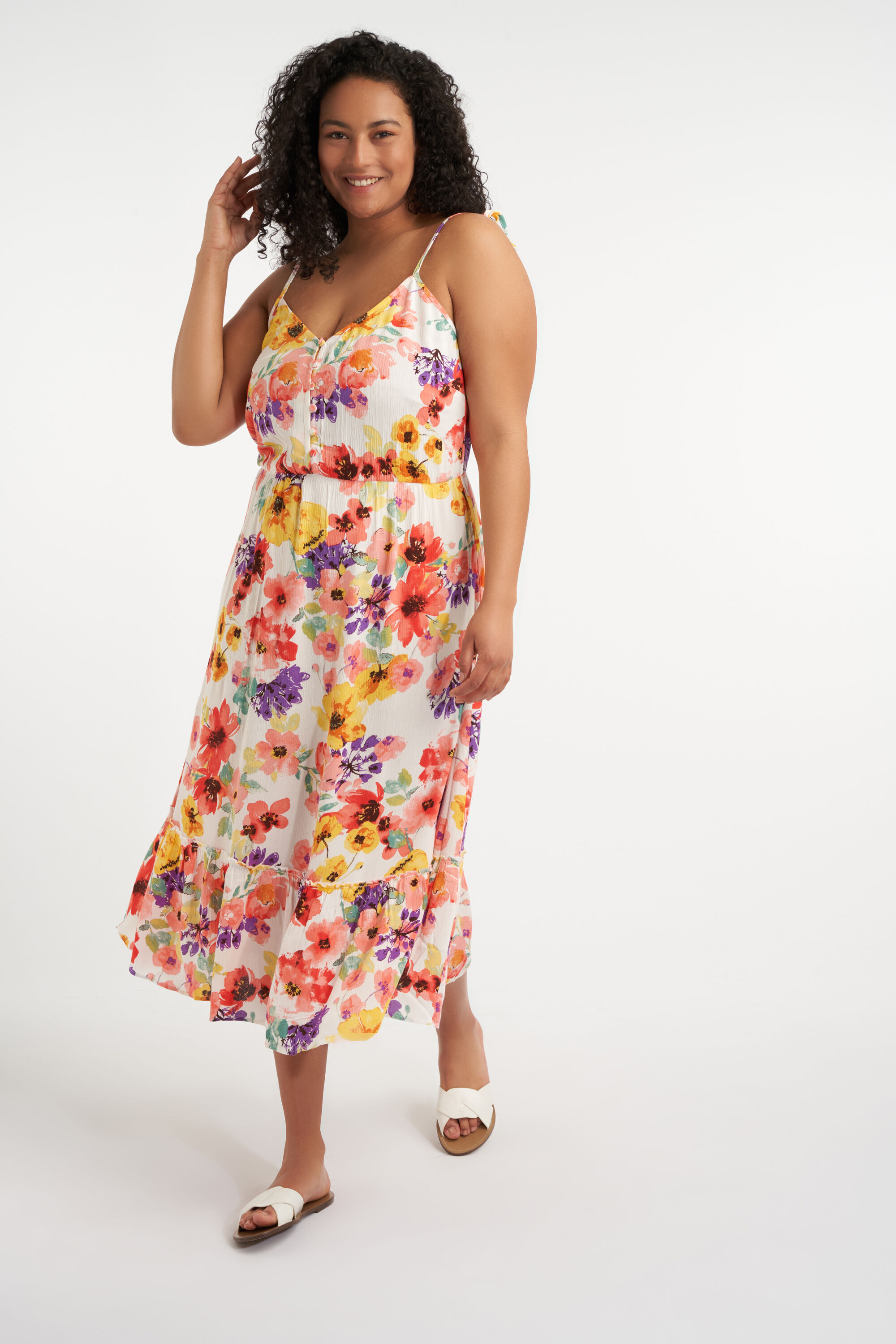 Midi jurk met bloemenprint image number 5