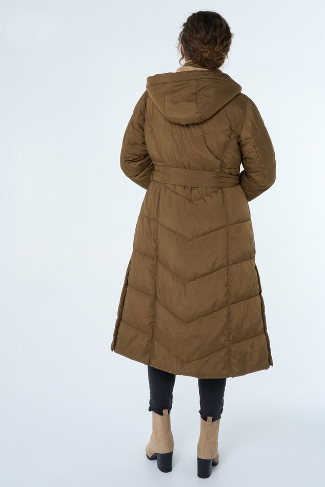 Veste longue matelassée avec ceinture image number 3