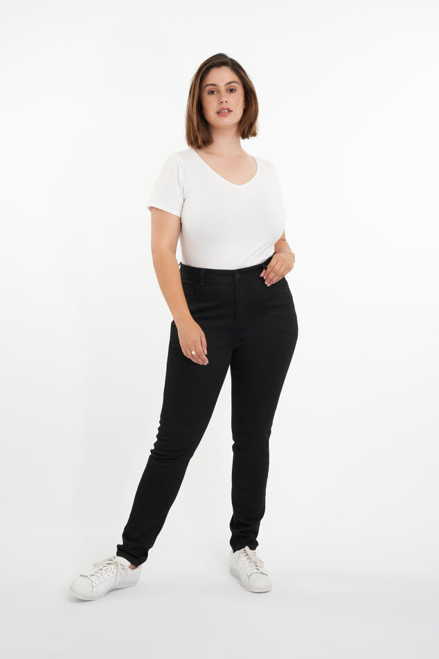 Skinny leg high waist jeans CHERRY image number 4