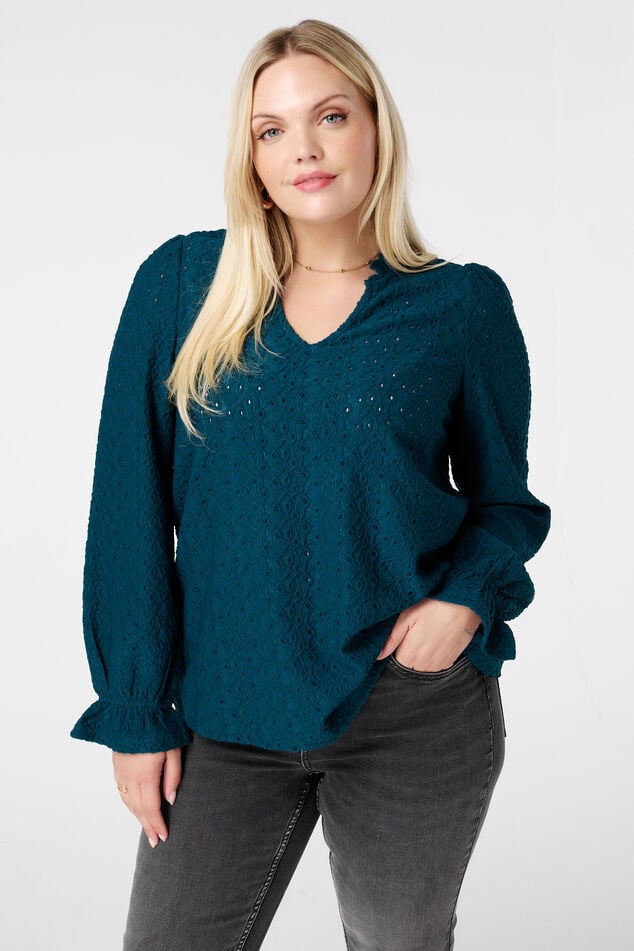 Top met broderie-details image number 0