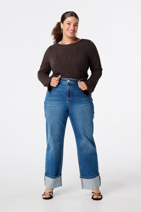 Wide leg jeans met omslag Wide leg jeans met omslag
