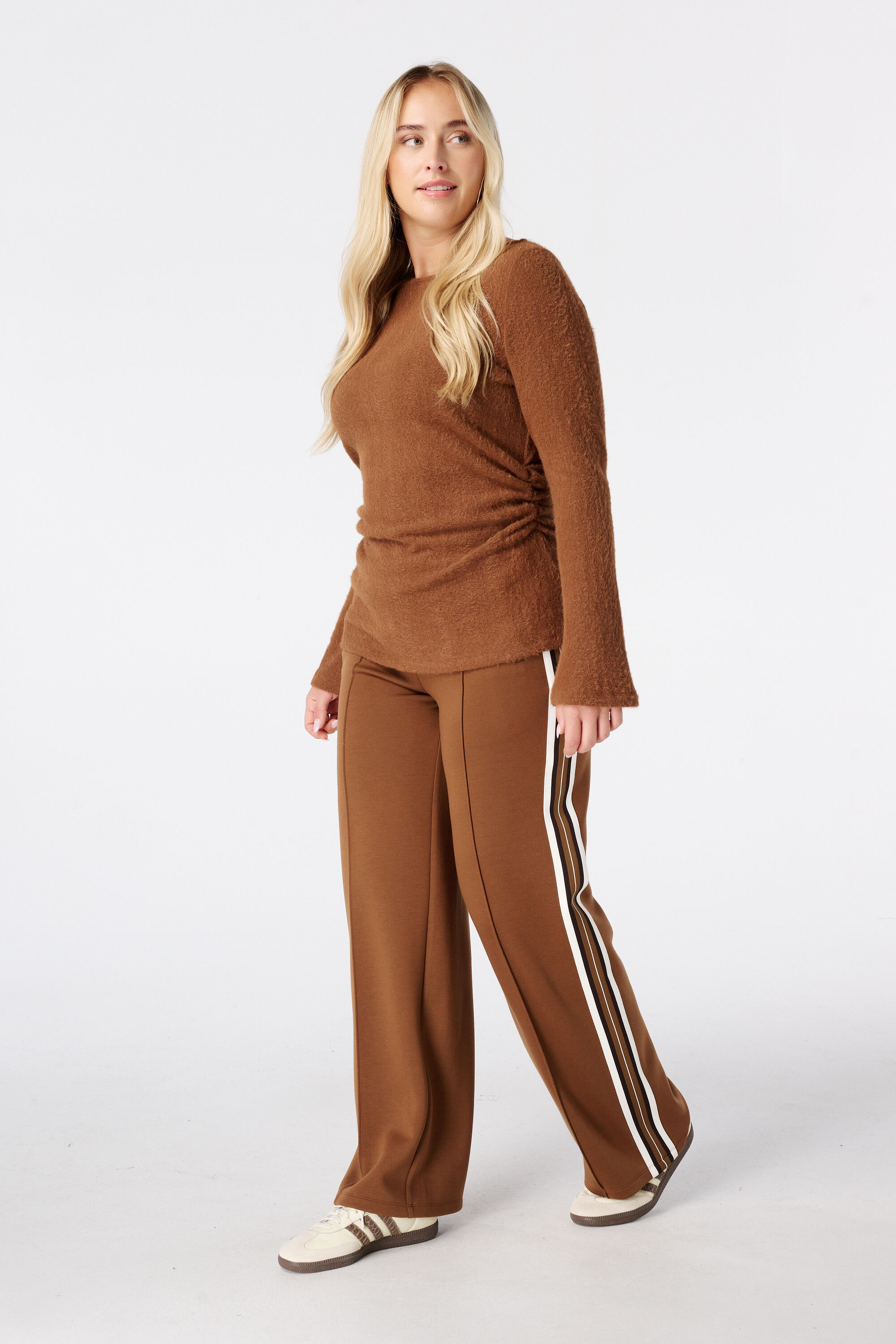 Pantalon &agrave; bande contrastante