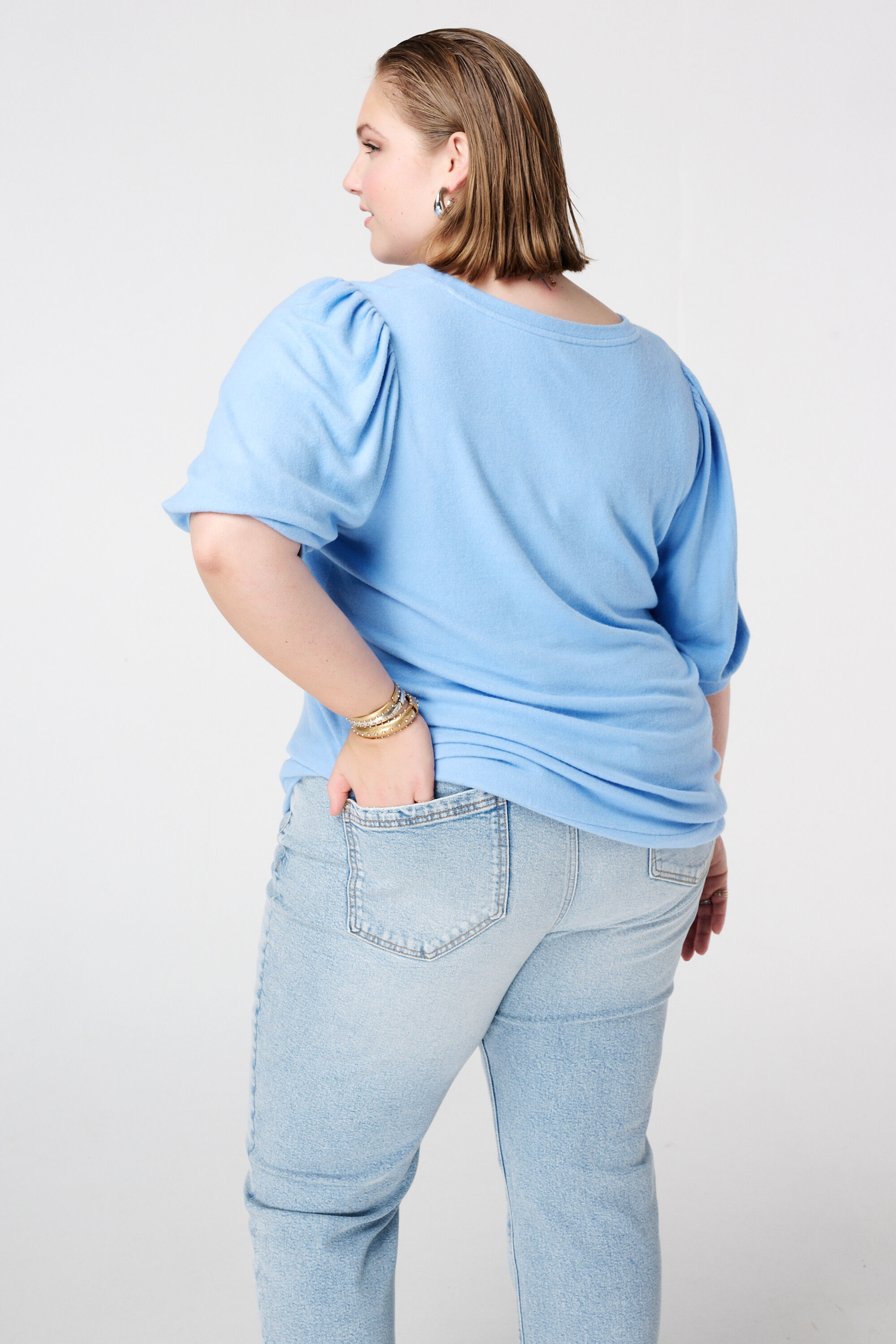 Top met korte ballonmouw image number 3