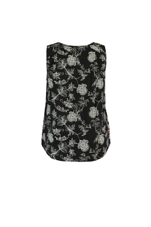 Mouwloze blouse met paisleyprint image number 2