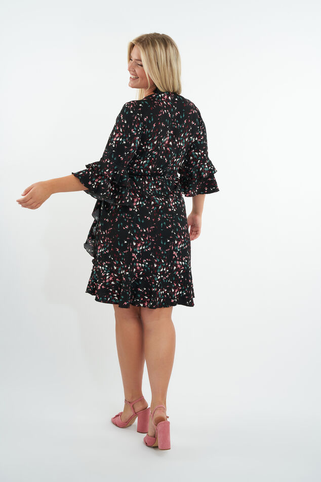 Overslag jurk met print image number 3