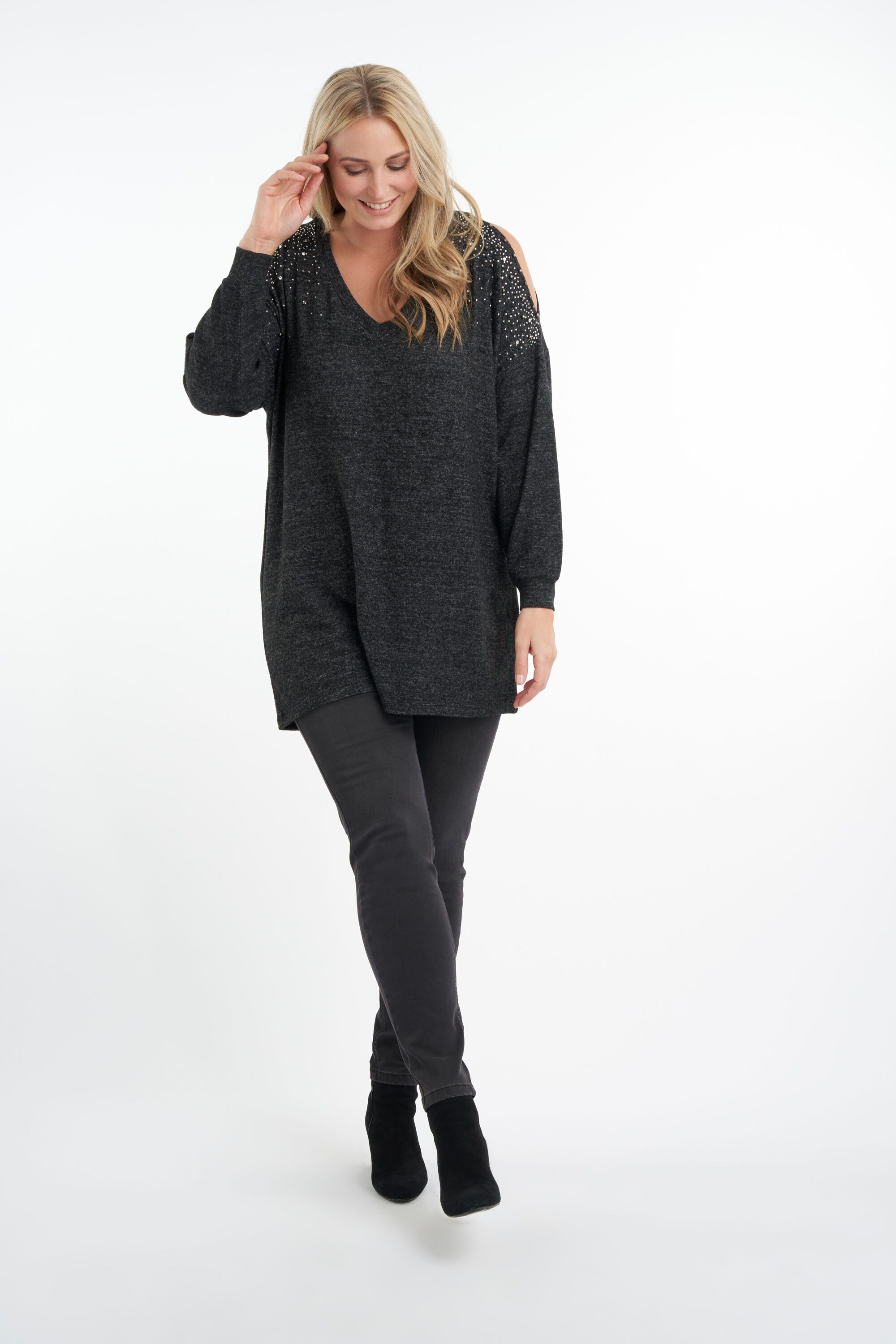 Top met strass steentjes en kralen image number 6