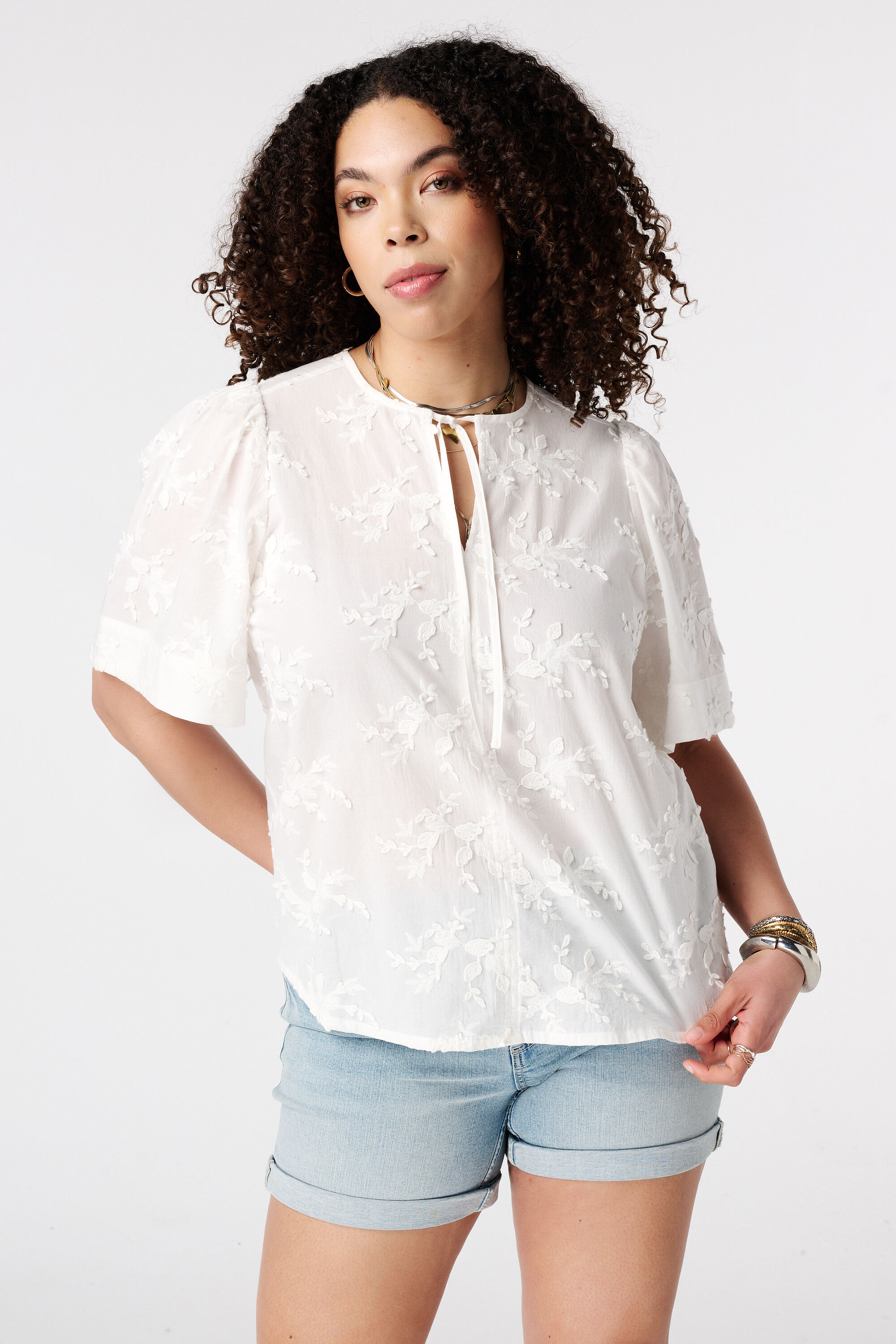 Blouse met korte mouwen image number 0