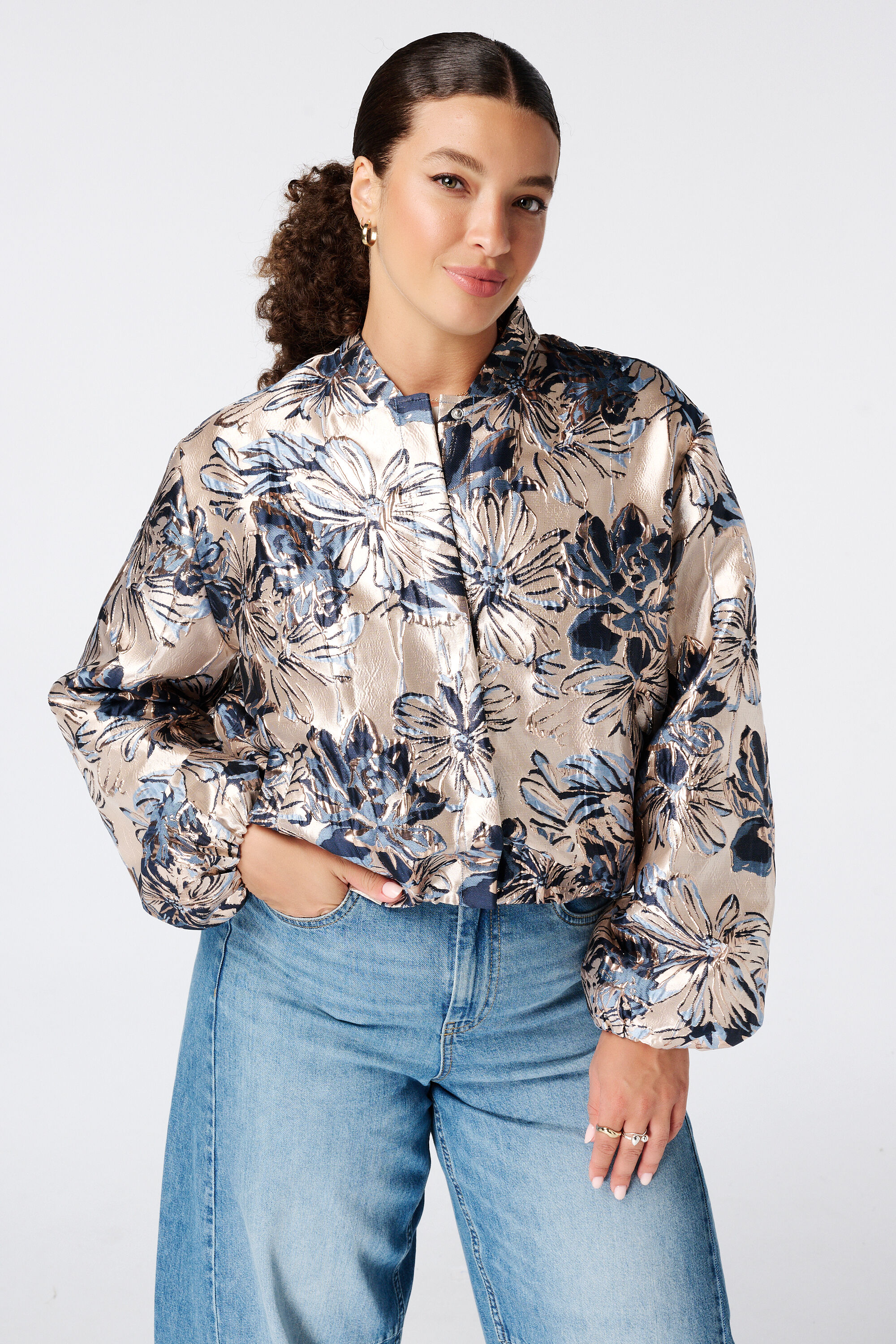 Jacquard bomber jacket image number 0
