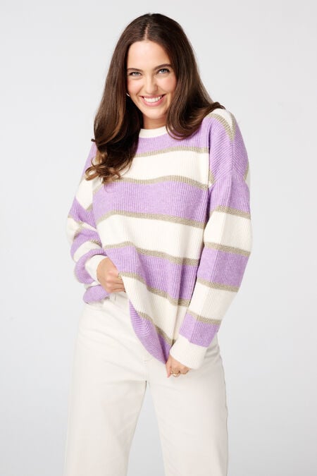 Gestreepte trui met lurex Gestreepte trui met lurex