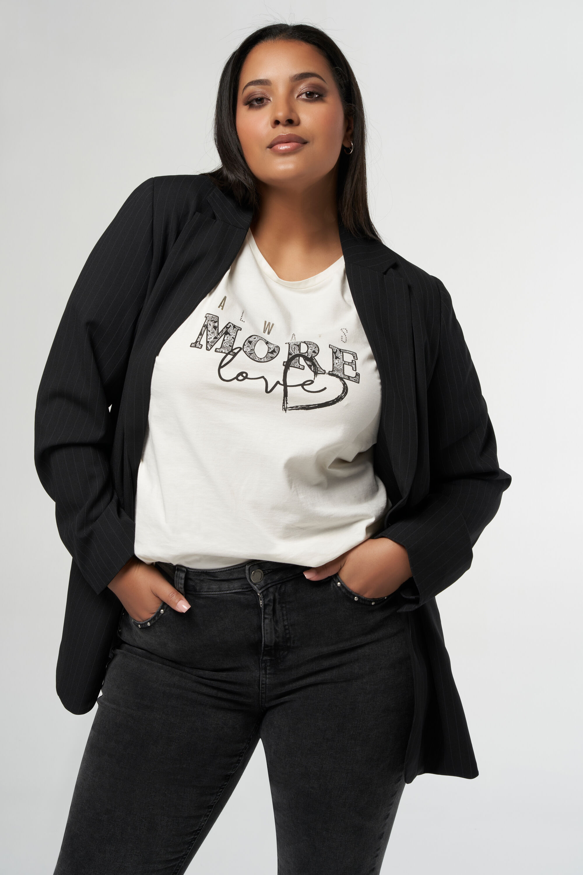 Blazer &agrave; rayures craie image number 7