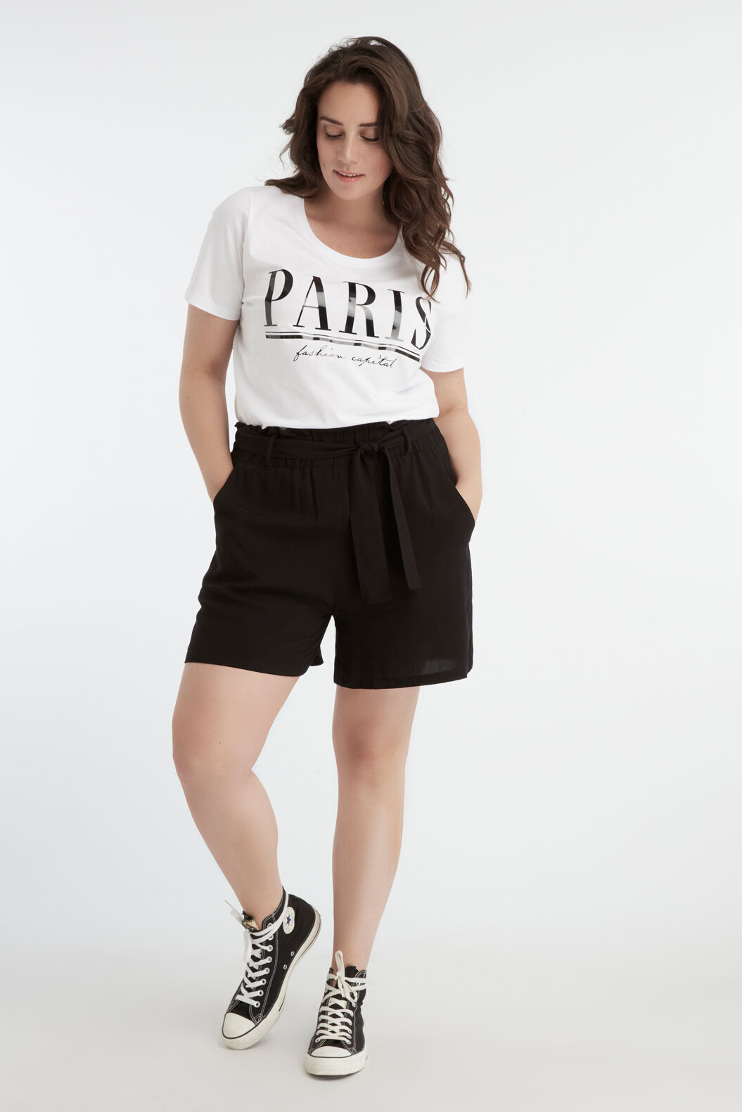 Viscose short met ceintuur image number 6