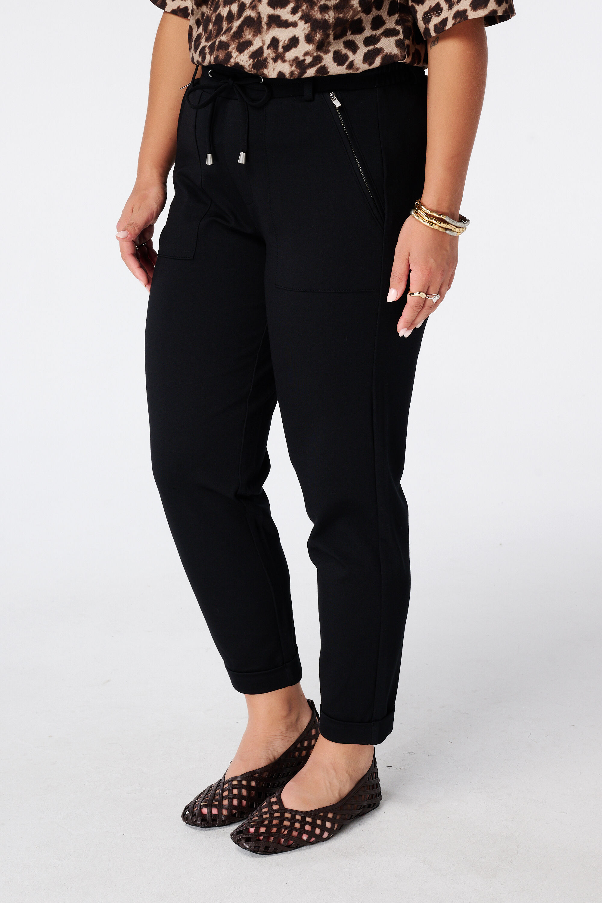 Tapered broek met elastische taille image number 5