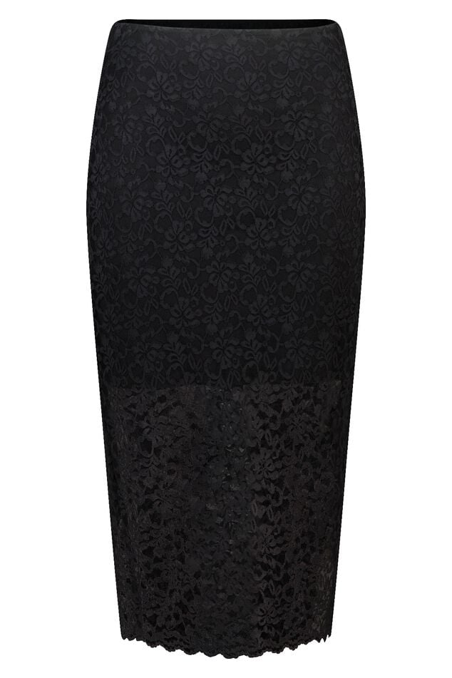 Jupe midi en dentelle avec jupon image number 1