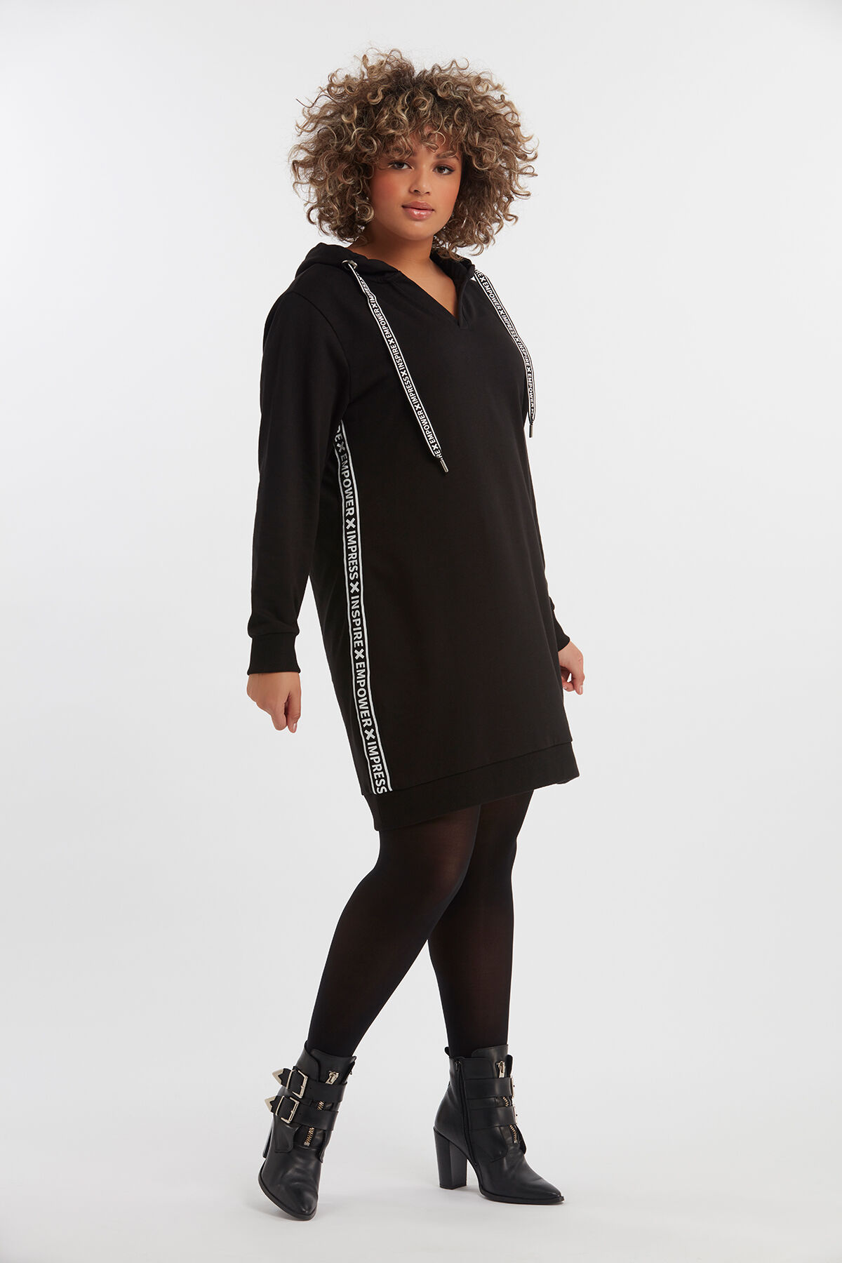 Sweater jurk met sportbies  image number 4