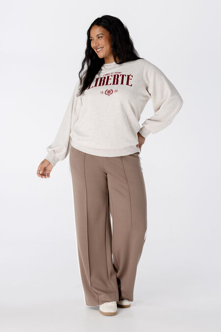 Wijde pantalon met contraststreep Wijde pantalon met contraststreep