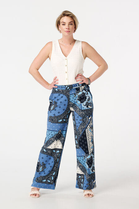 Broek met print en ceintuur Broek met print en ceintuur