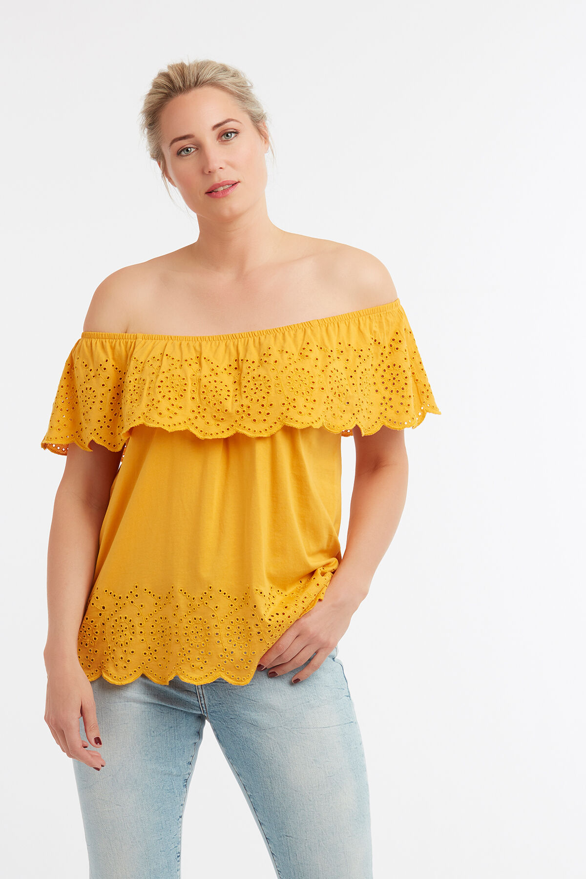 Katoenen off-shoulder top image number 0