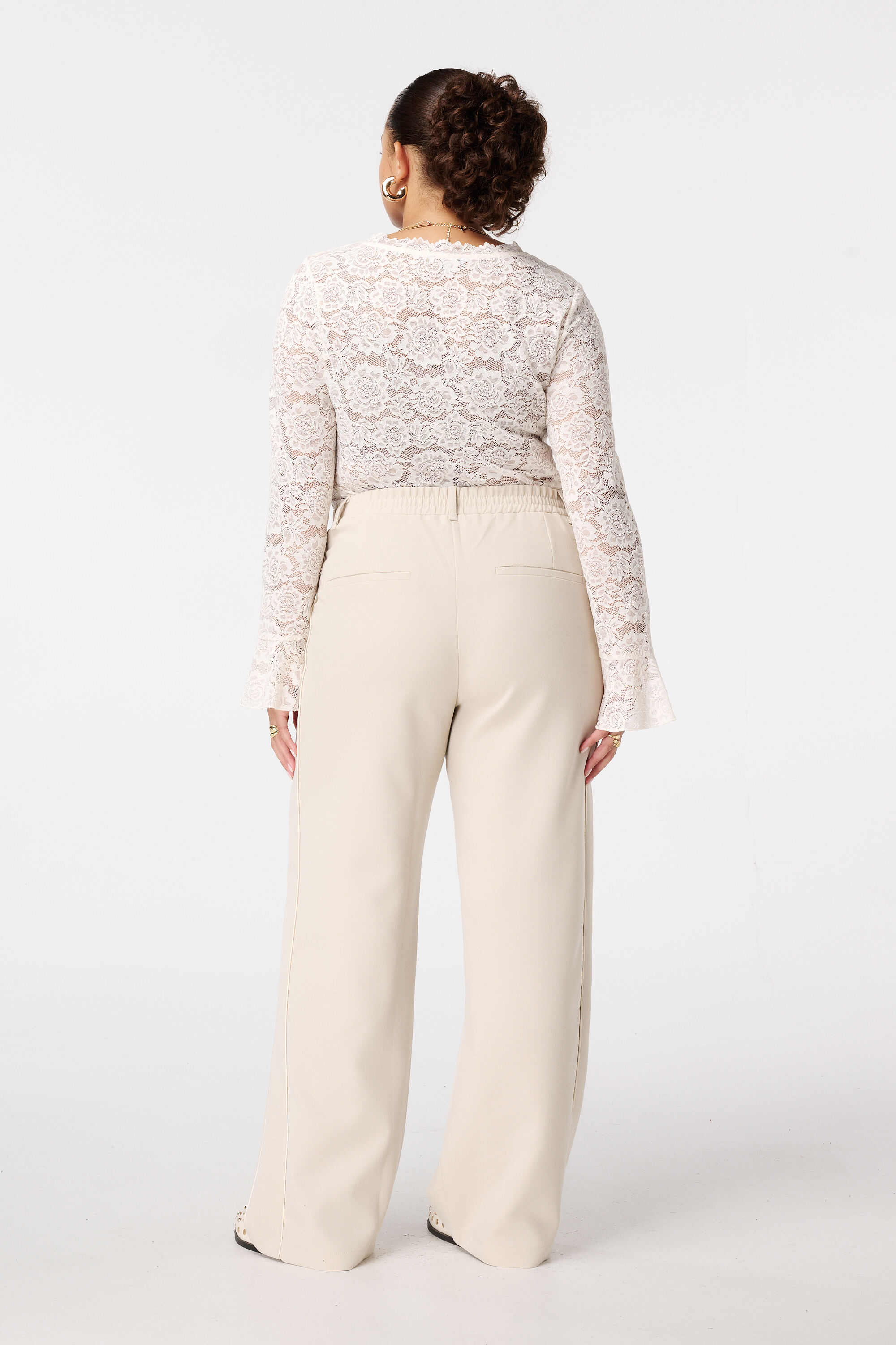 Wide-leg pantalon met zijstreep image number 3