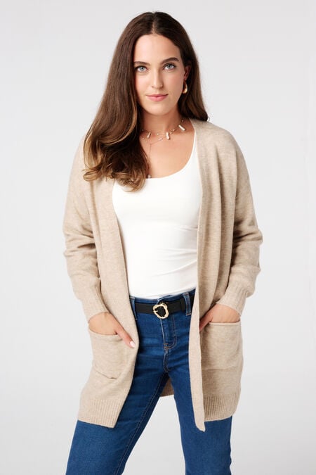 Cardigan mi-long avec poches latérales Cardigan mi-long avec poches latérales