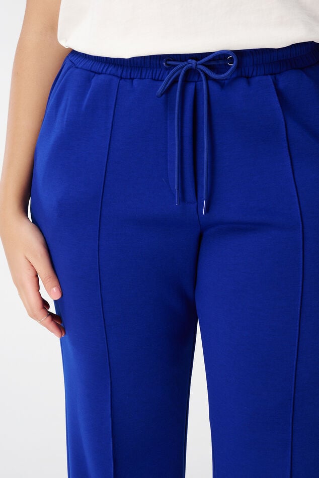 Pantalon avec taille élastique et couture décorative image number 4