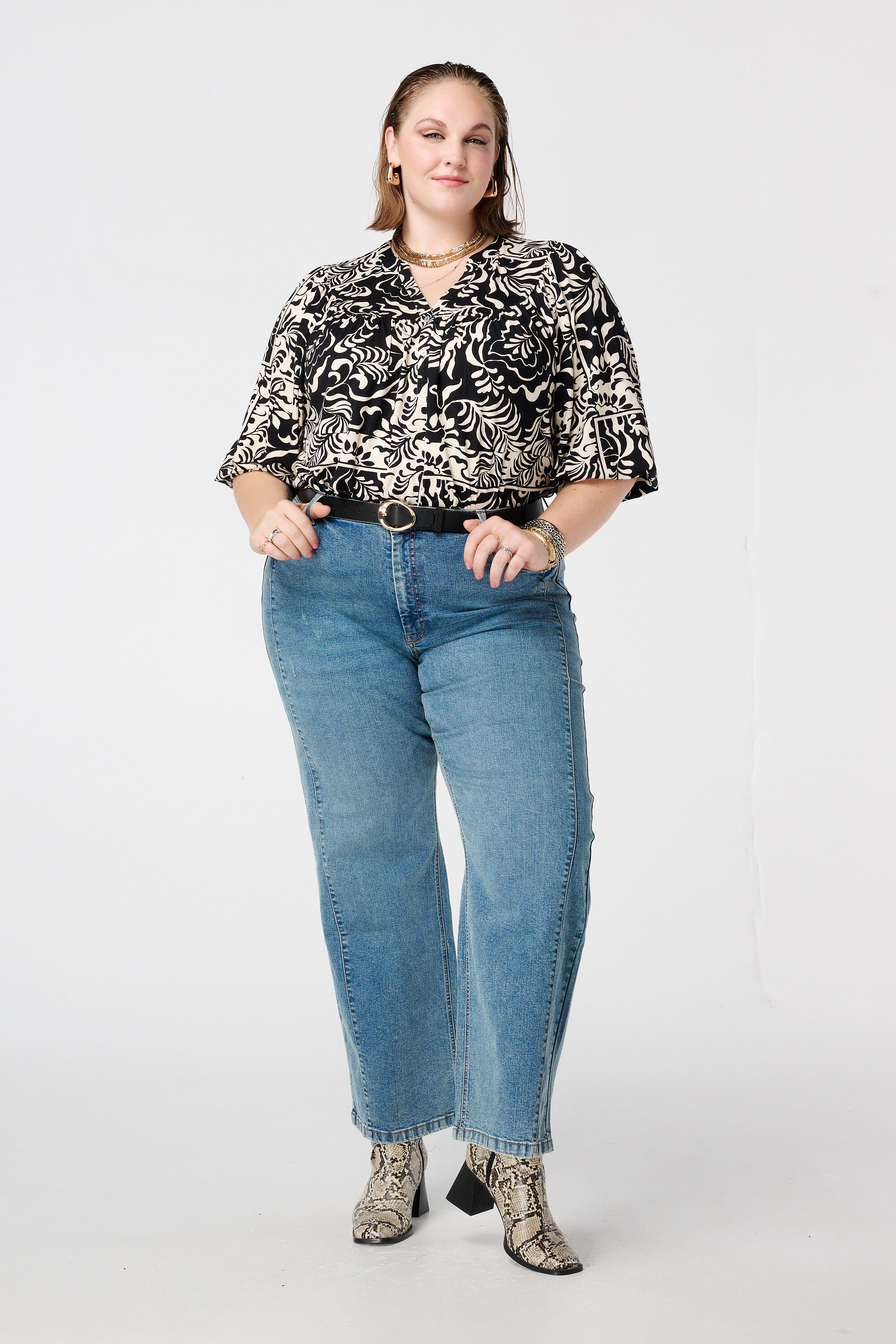 Top en jersey &agrave; imprim&eacute; image number 5