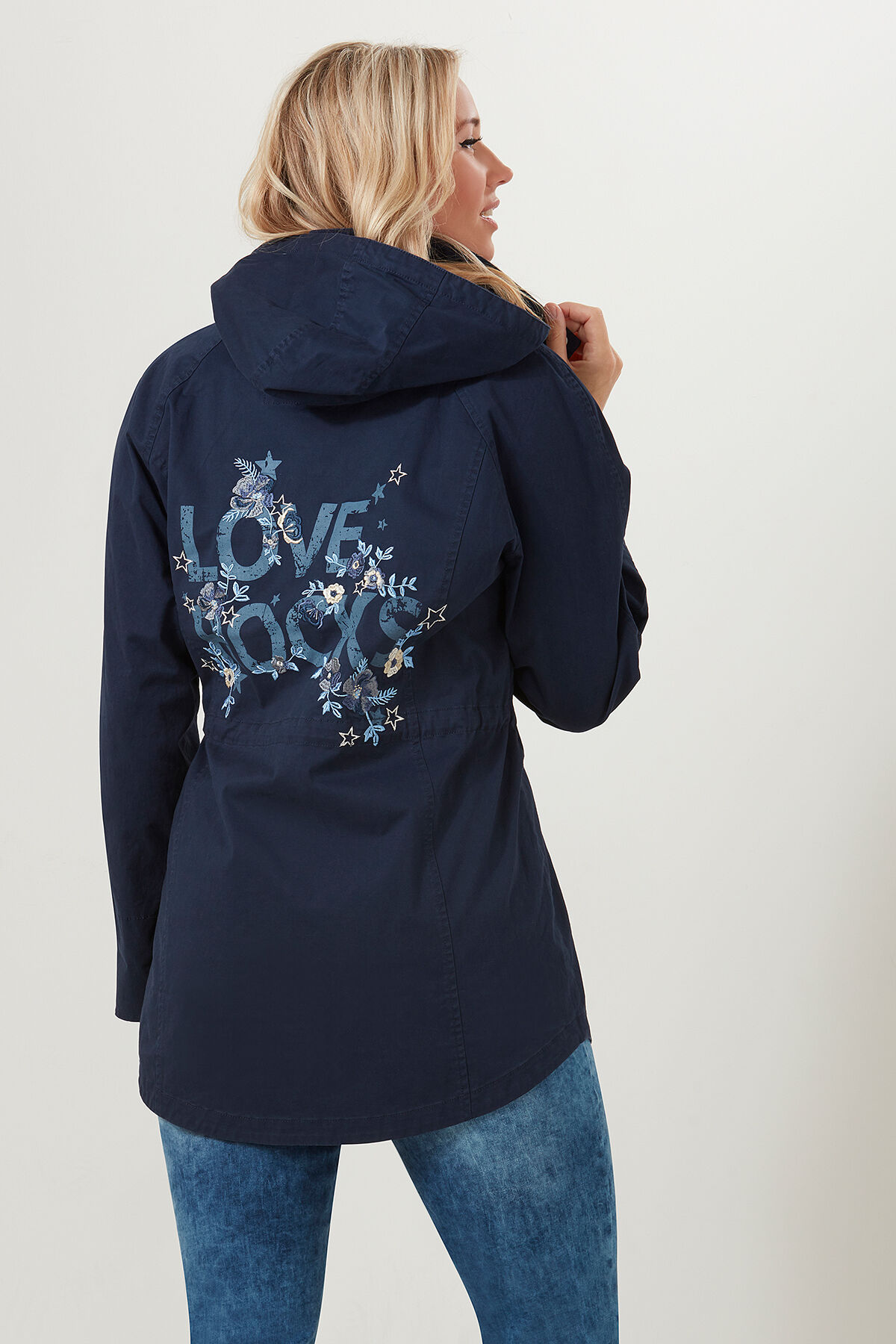 Parka non doubl&eacute; avec texte imprim&eacute; image number 0