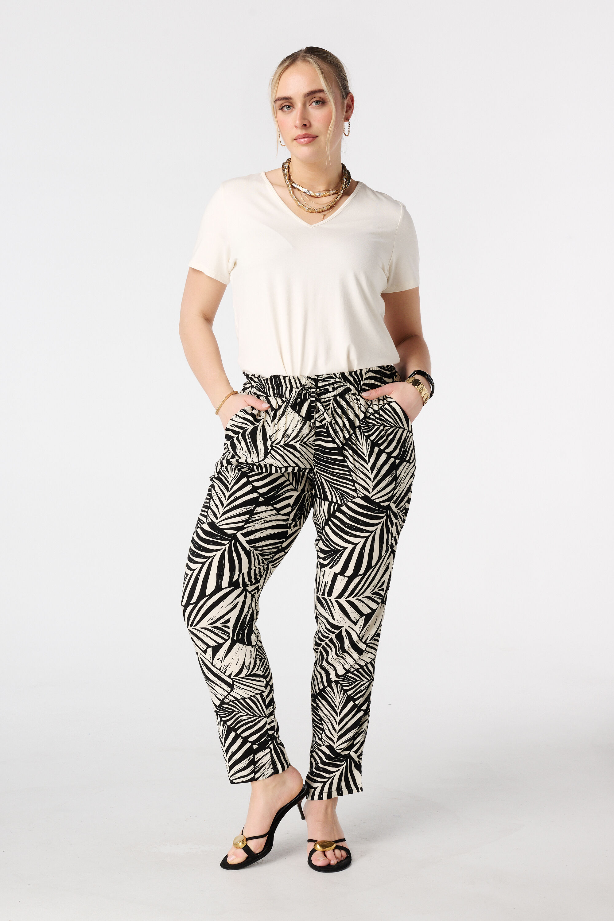 Straight leg broek met print