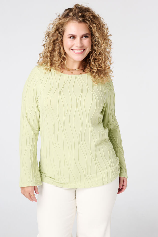 Aansluitende t-shirt met lange mouwen image number 0