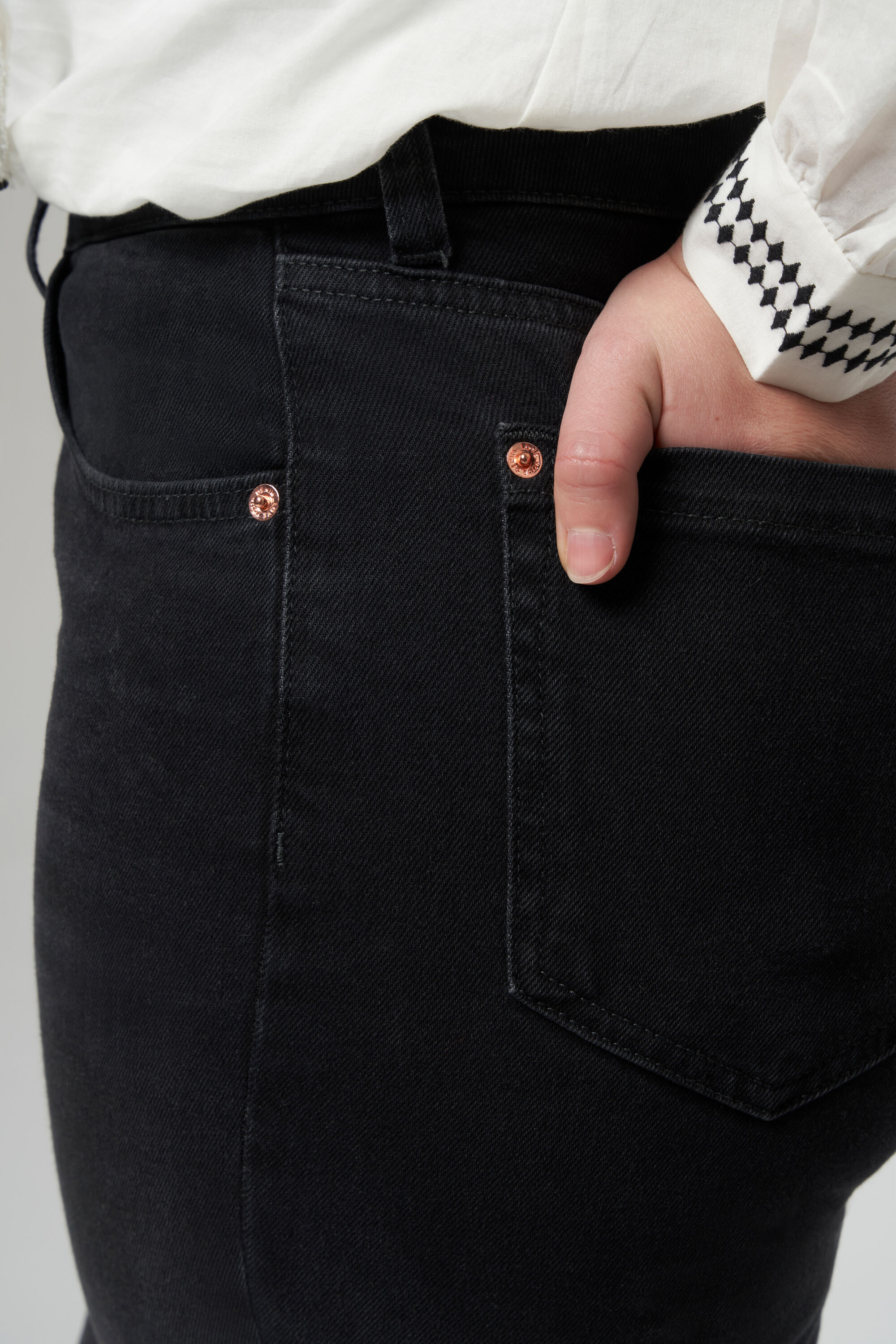 Flared jeans met hoge taille image number 4