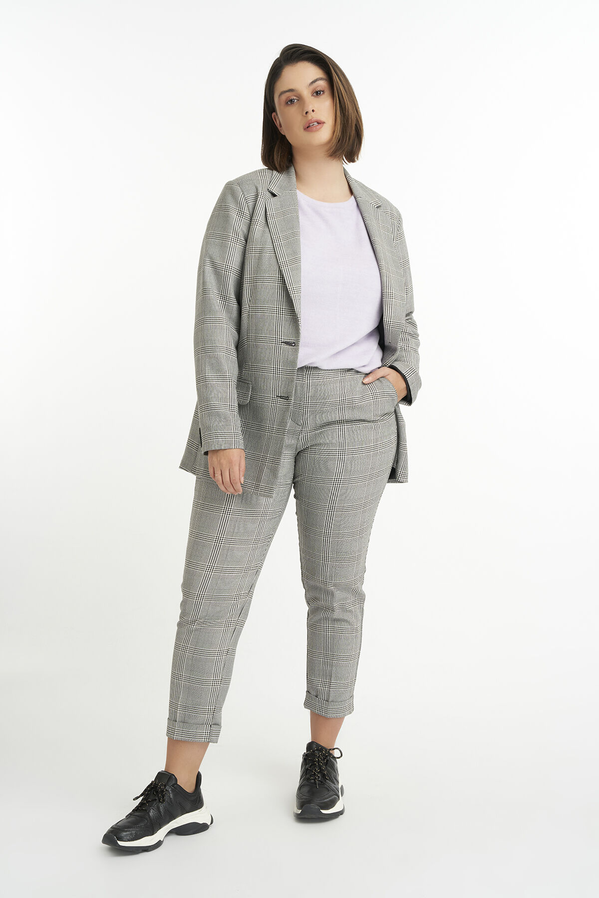 Blazer met geruite print image number 5