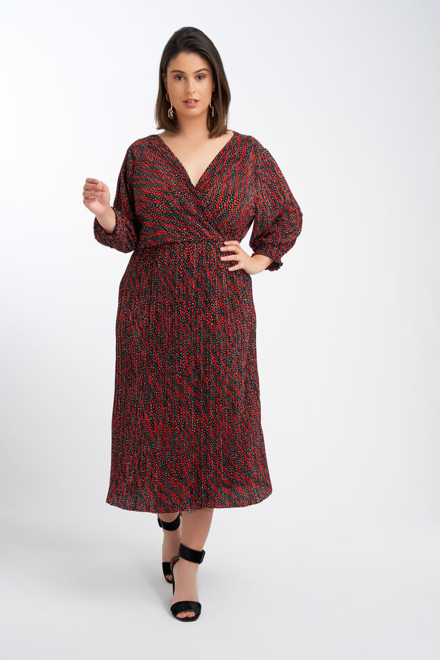 Lange plisse jurk image number 0