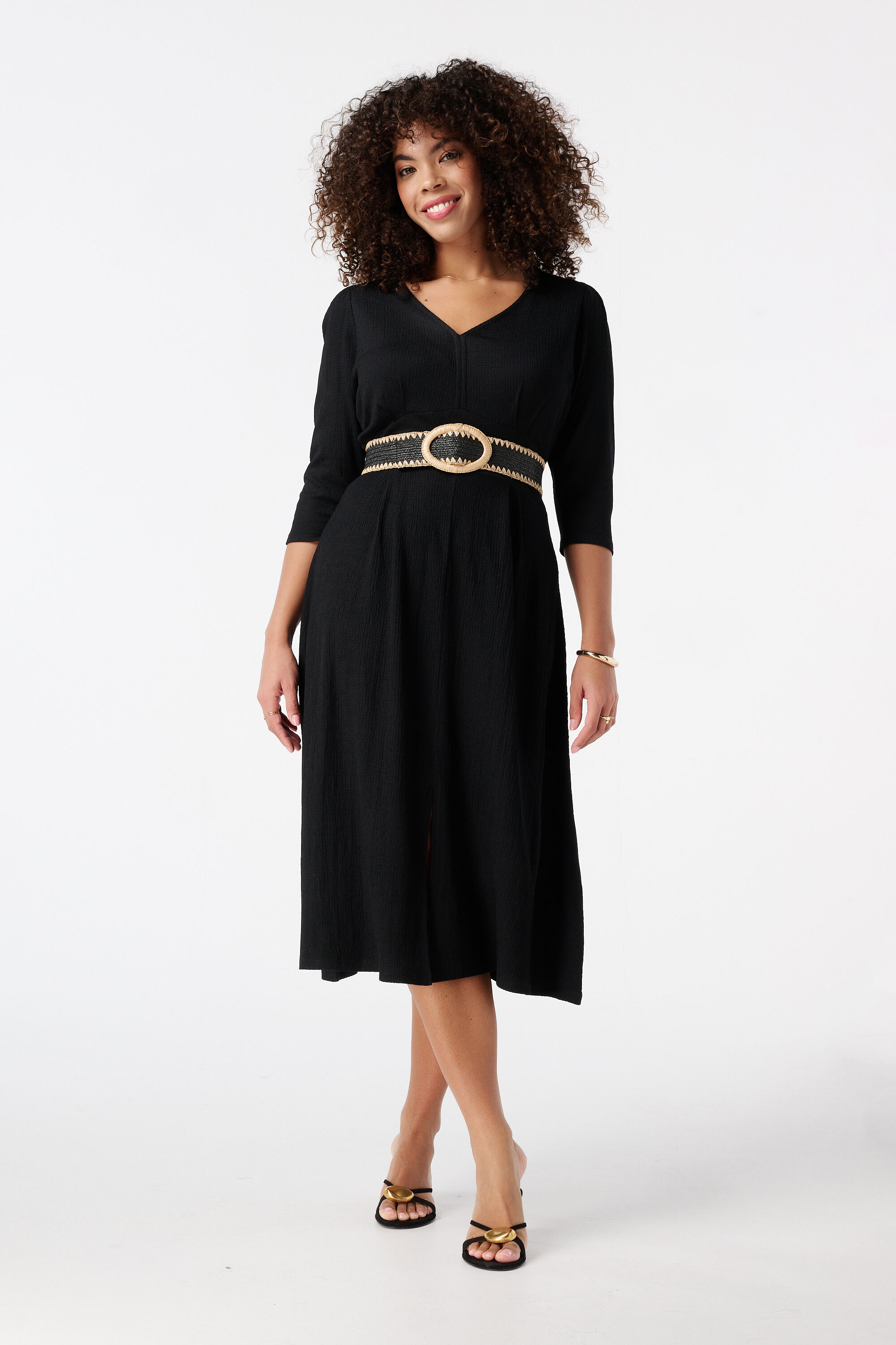 Midi jurk met structuur image number 5