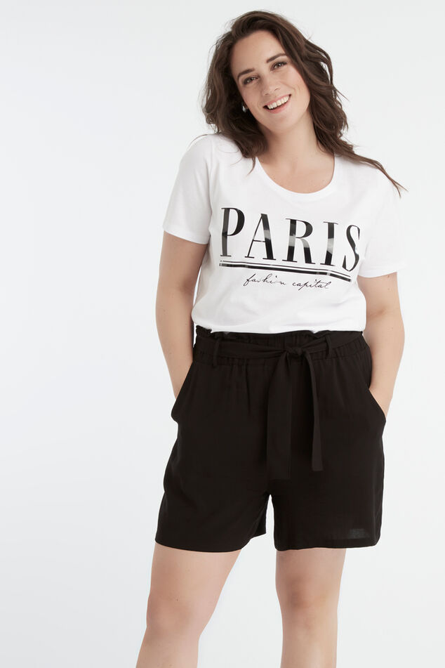 Viscose short met ceintuur image number 0