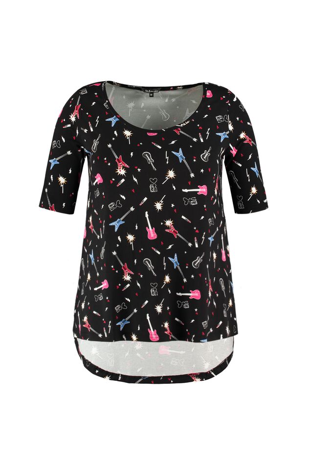 T-shirt met lange achterzijde image number 1