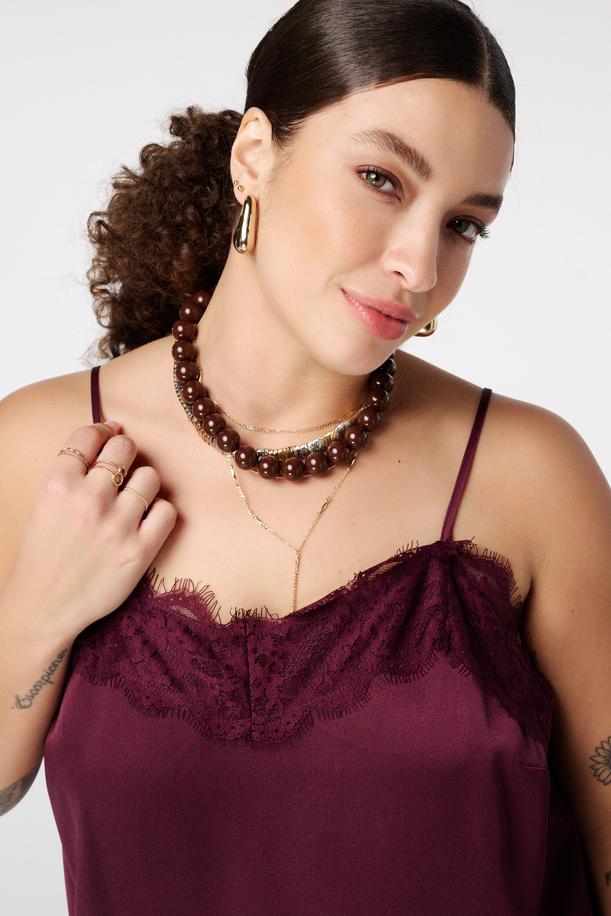 Blouse spaghetti avec dentelle image number 4