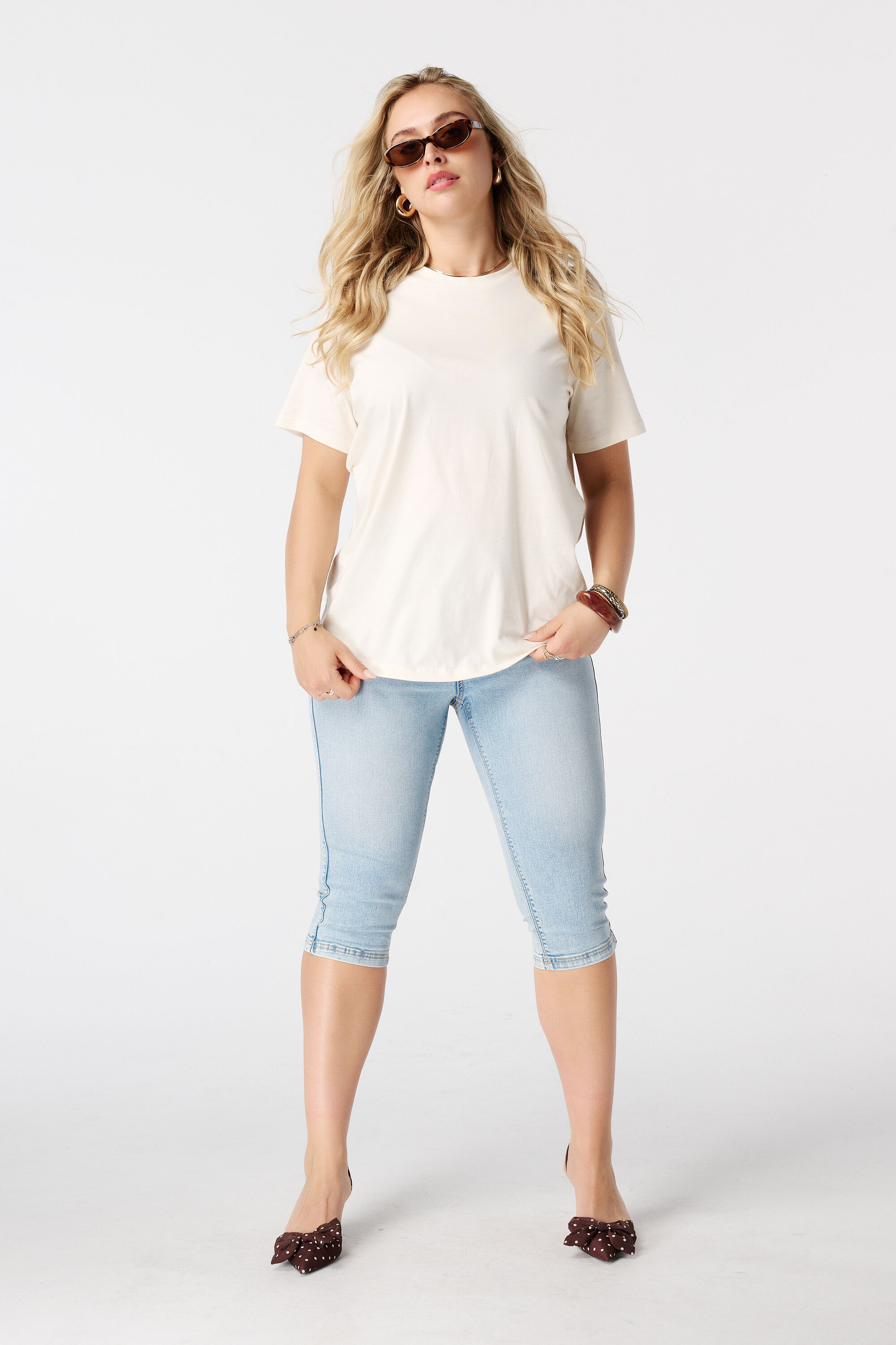 Capri tregging met denim look