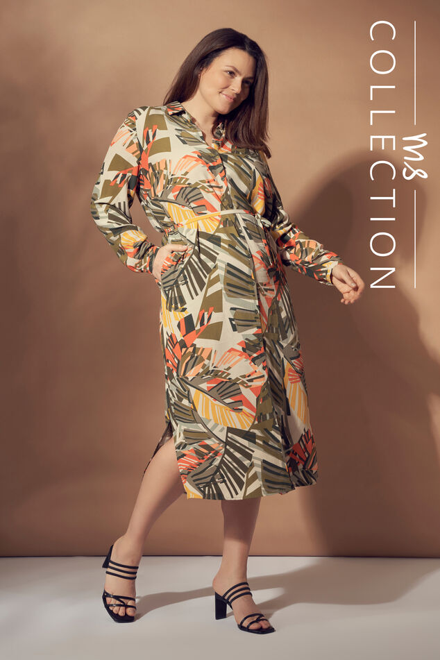 Maxi jurk met strikceintuur image number 0