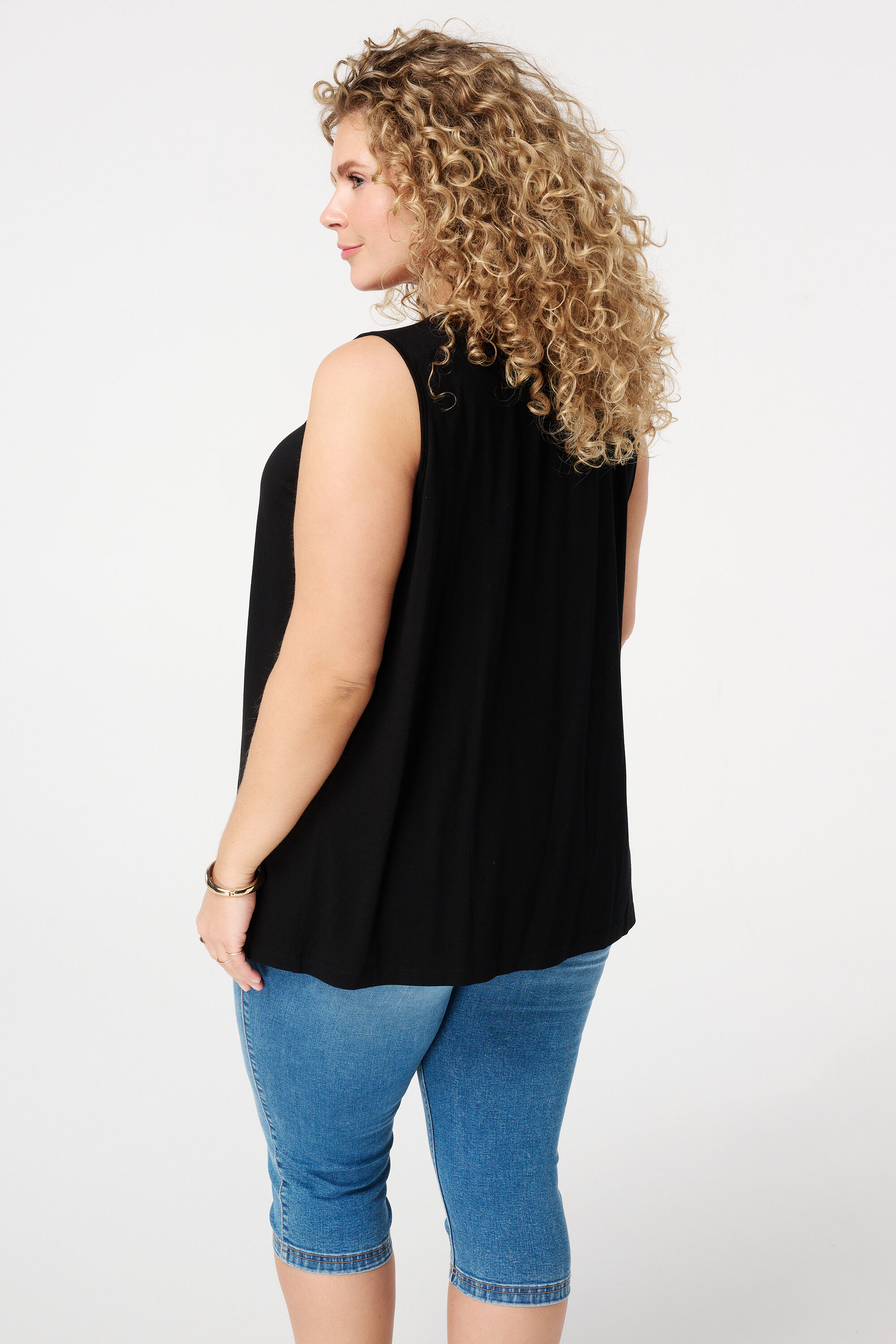 Mouwloze top met plooien image number 3