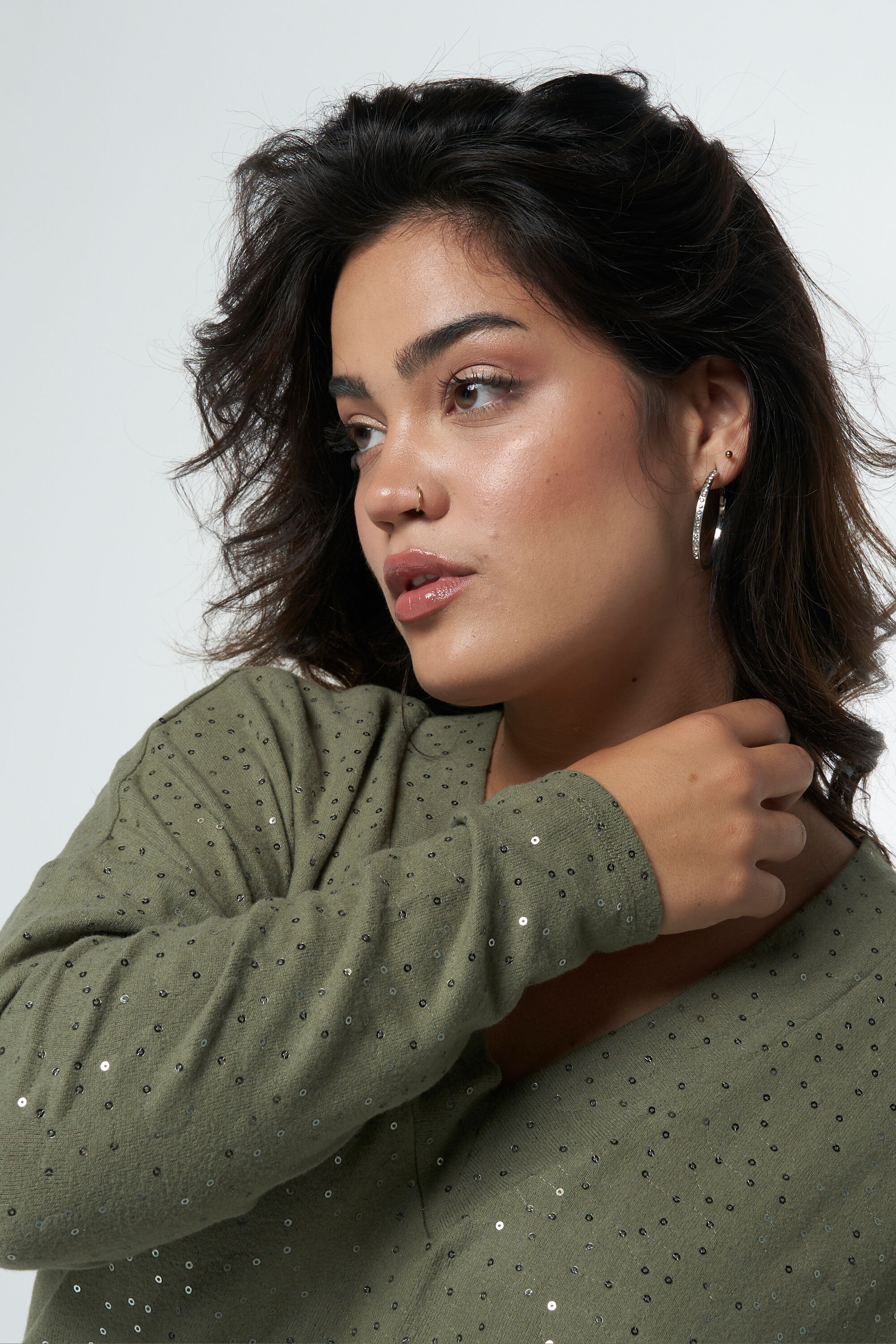 Ruimvallende top met pailletten image number 4