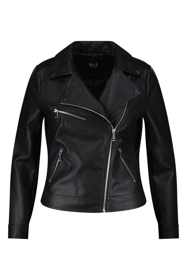 Veste avec un aspect cuir et des détails argentés. image number 1