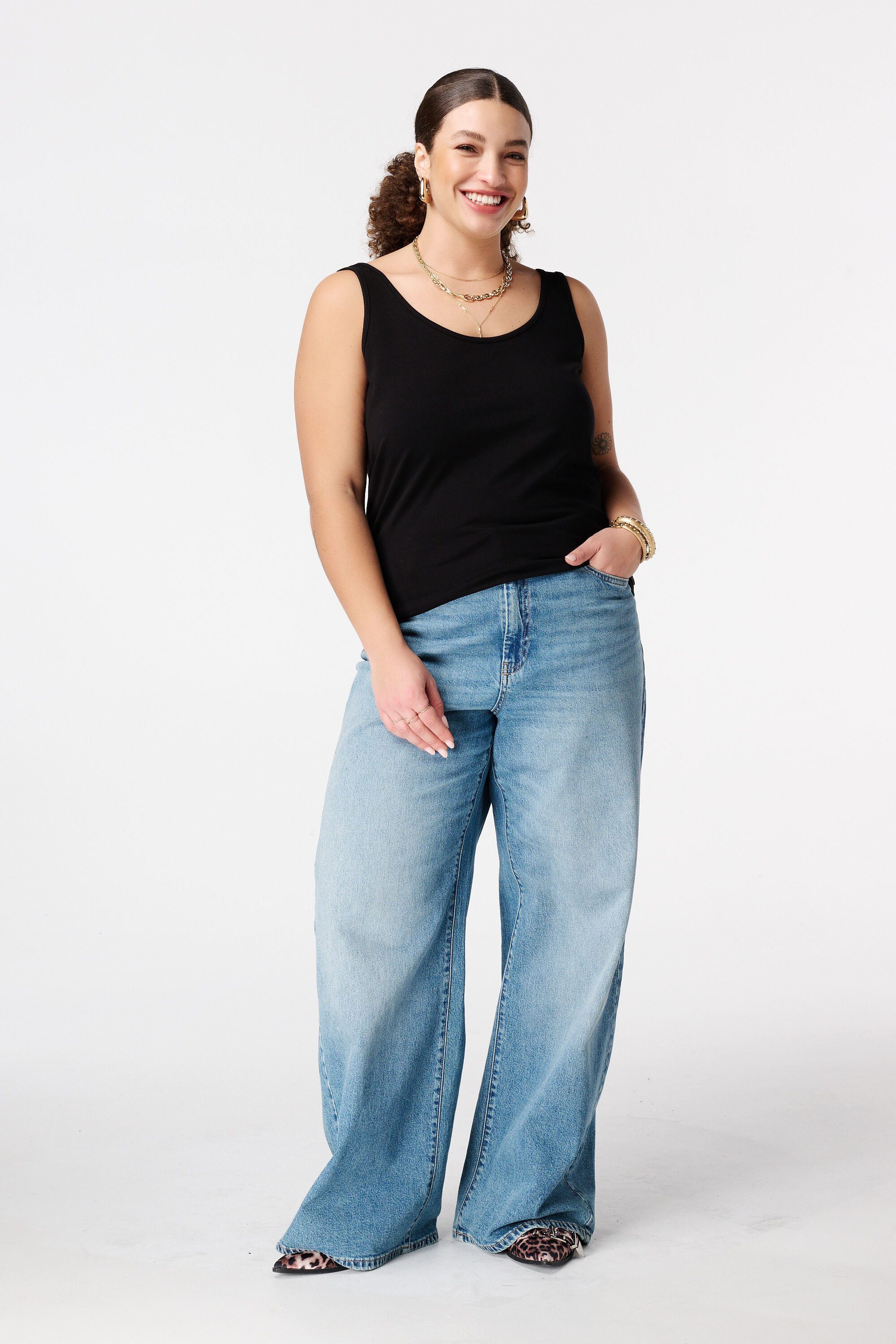 Katoenen extra lange singlet image number 5