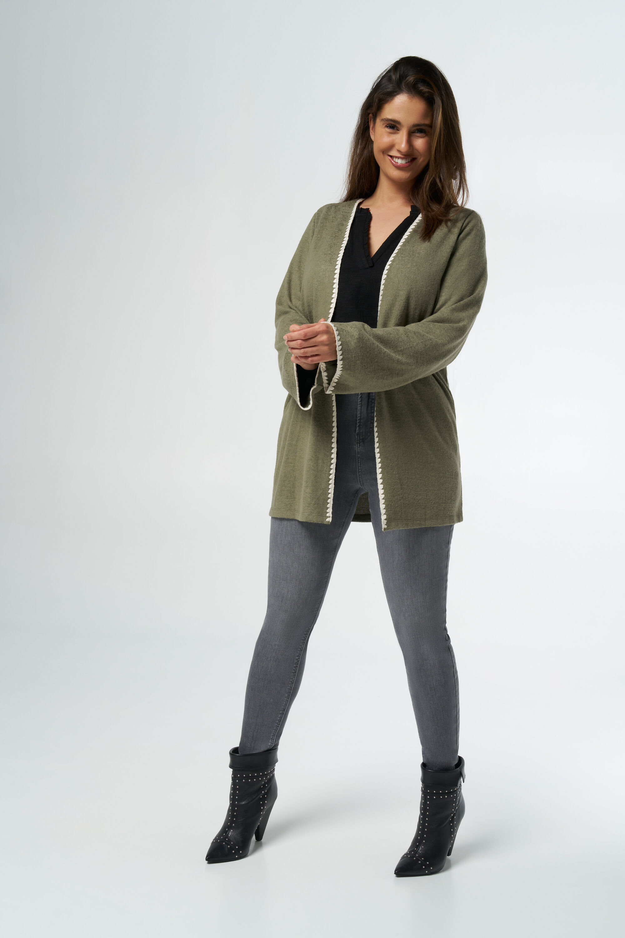 Vest met contrast streep image number 5