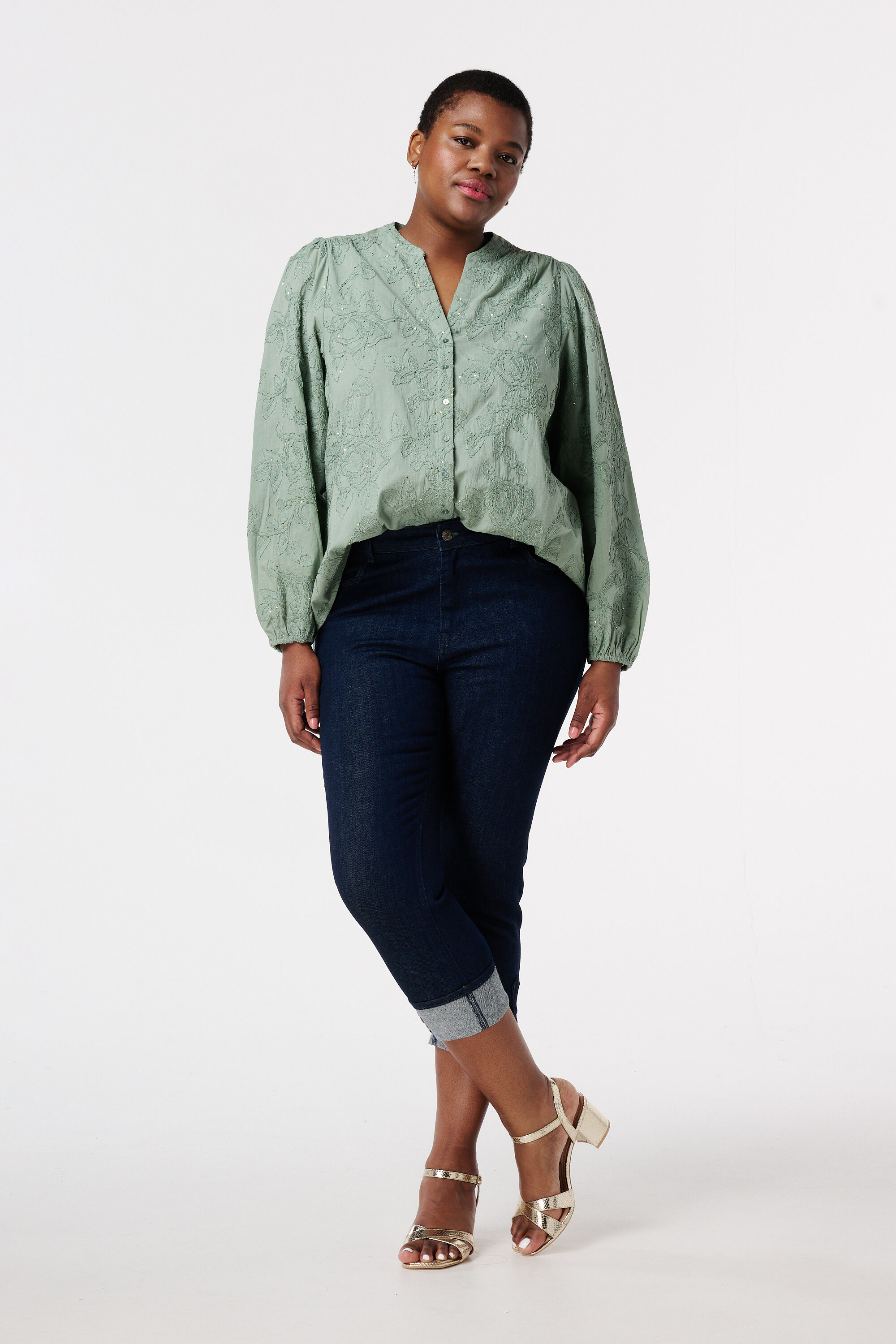 Blouse met bloemen broderie image number 5