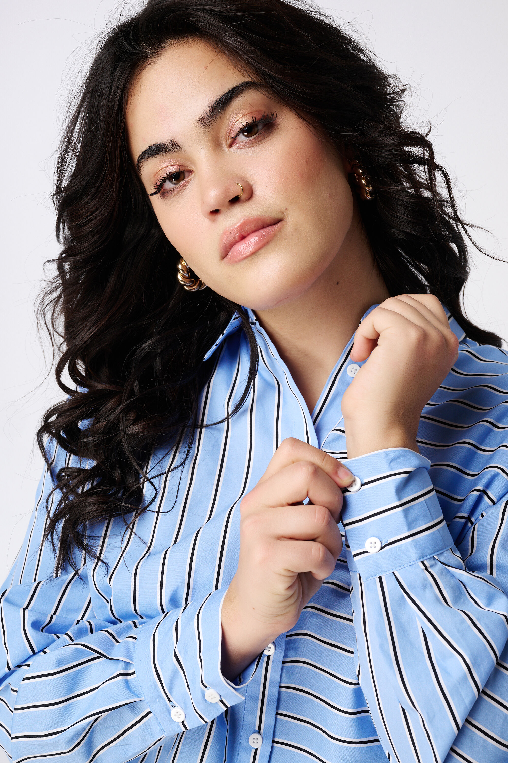 Korte blouse met strepen image number 4